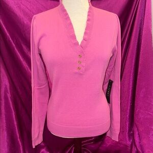 NWT Ralph Lauren size small Pink V-Neck Women's Sweater